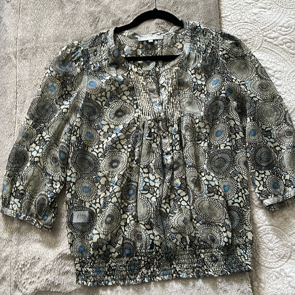Daniel Rainn sheer blouse, sz L